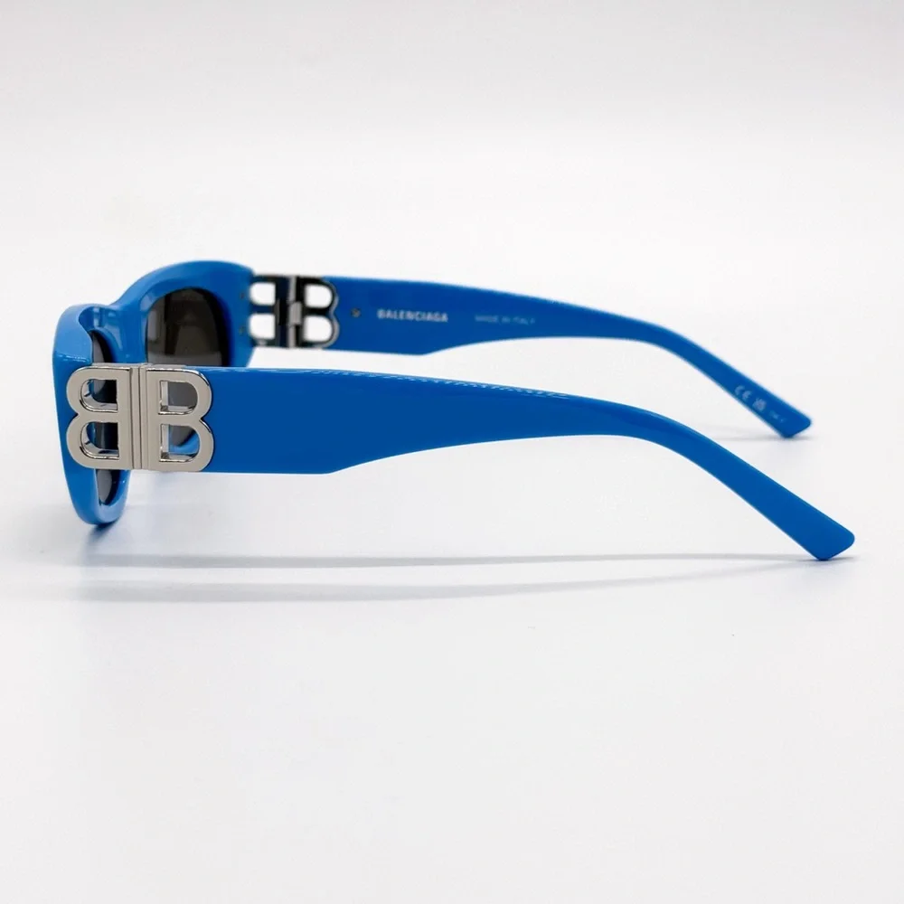 NEW BALENCIAGA BB0095S 011 OVAL BLUE GREY WOMEN SUNGLASSES BALENCIAGA